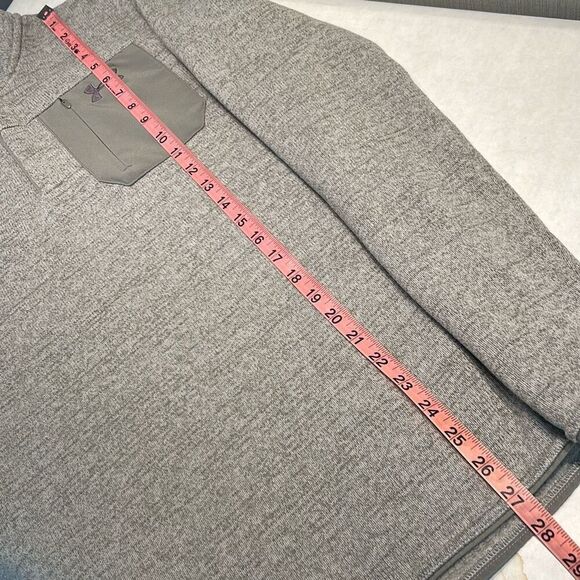 Under Armour UA Specialist Henley 2.0 Pullover Mens Sz Small Loose Fit Gray Knit - Picture 8 of 9